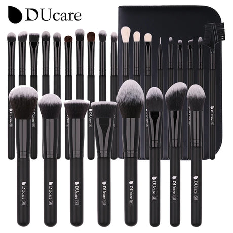 DUcare Black Makeup Brush Professional Makeup Eyeshadow Foundation Powder Soft Synthetic Hair Makeup Brushes Brochas Maquillaje