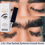 2 In 1 Eyelash Eyebrow Growth Serum Fast Lash & Brow Enhancer Fuller Looking Brows Longer Lashes Daily Care Formula Lash Booster