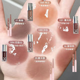 HYNTOOR Goth Lip Gloss Mirror Moist Nude Grey Black Silvery Fine Flash Low Saturation Lip Glaze Lasting Halloween Lip Makeup