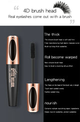 Black 4D Fiber Mascara Thick Lengthening Volumizing Waterproof Sweatproof Long Lasting Eyelash Extension Eye Makeup Cosmetics