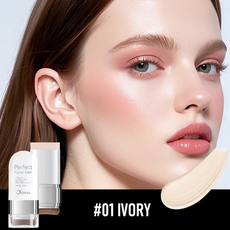 O'CHEAL Perfect Cover Stick Thin And Comfortable Concealer Foundation Cream Stick Instant Natural Waterproof Long-lasting Makeup