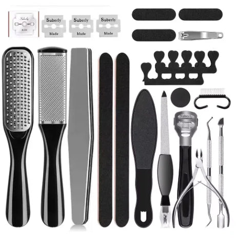 Stainless Steel Pedicure Tool Set Foot Care Kit Foot File Callus Remover Dead Skin Trimming Supplies For Home Personal Foot Spa Daily Maintenance