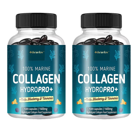 Bcuelov Marine Collagen Capsules - Helps with joint, hair, skin, nail support and overall health, firming skin