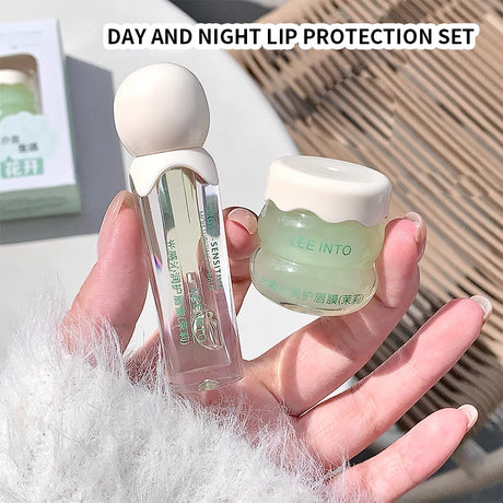 LEE INTO lip balm lip kit moisturizing water light jelly day and night thick lip balm