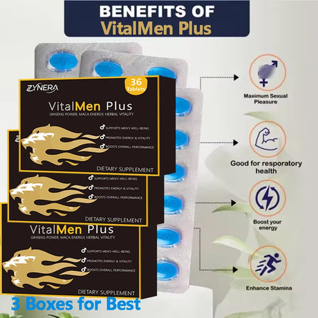 ZYNERA Natural Ashwagandha Man Power Tablets Male Enhancing Supplement Support Energy Strength Stamina Performance Ginseng Pills