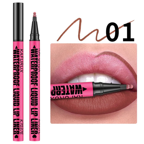 Lip Liner Waterproof, Sweatproof, Matte Multi-color Correcting Liquid Lipstick Pen Sexy Red Brown Lip Makeup for Women Gifts