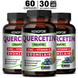 Quercetin Capsules with Bromelain, Vitamin C, Ashwagandha, Antioxidant, Support Immune, Respiratory & Cardiovascular Wellness