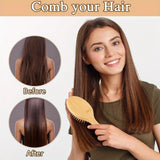 Wooden Hair Brush Improve Hair Growth Wood Hairbrush Prevent Hair Loss Comb Bamboo Comb Teeth Hairdressing Styling Hair Tools
