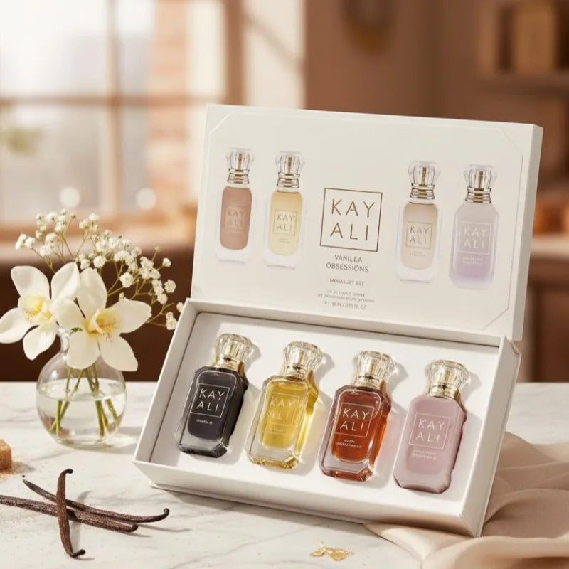 4*10ml KAYALI Unisex Perfume Set Long Lasting Fresh Mild Elegant Floral Fruity Musk Natural Fragrance Four Scents Vanilla Royale
