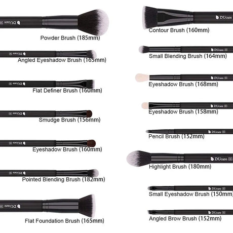 DUcare Black Makeup Brush Professional Makeup Eyeshadow Foundation Powder Soft Synthetic Hair Makeup Brushes Brochas Maquillaje