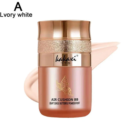 Butterfly Cushion BB Cream,Moisturizing Concealer Makeup Base BB Liquid Foundation,Butterfly Air Cushion Powder Puff CC Cream