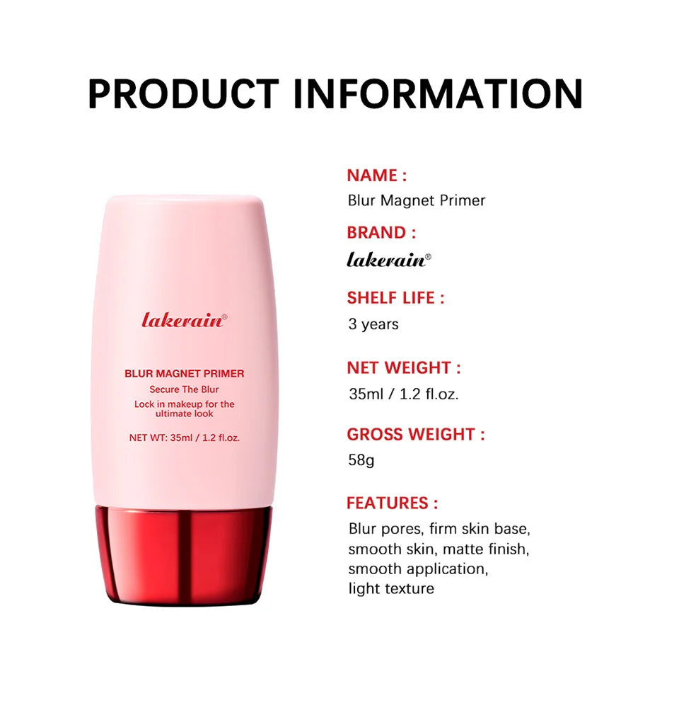 Blur Magnet Primer Base Makeup Smooth Pore Coverage Foundation Moisturizes Even Skin Tone Matte Finish Base Primer Cosmetic