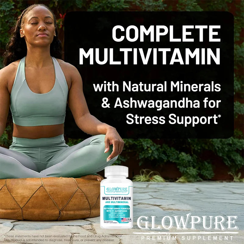 Organic Multivitamin for Women - Whole Food with B-Complex, Vitamin C, D3 & K2 for Immunity, Stress, Hair, Skin & Nails