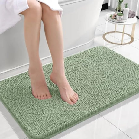 Bathroom Rugs 30x20, Extra Soft Absorbent Chenille Bath Rugs, Rubber Backing Quick Dry, Machine Washable Bath Mats for Bathroom
