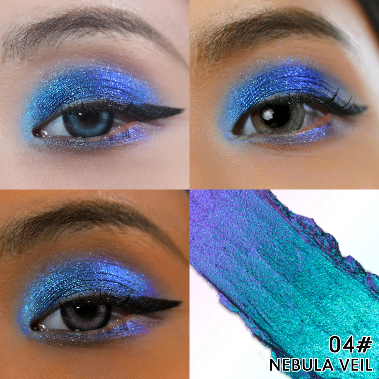 CHARMACY Multichrome Eyeshadow Pen Double Head Multichrome Eye Shadow Glitter for Eyes Waterproof Professional Maquillaje