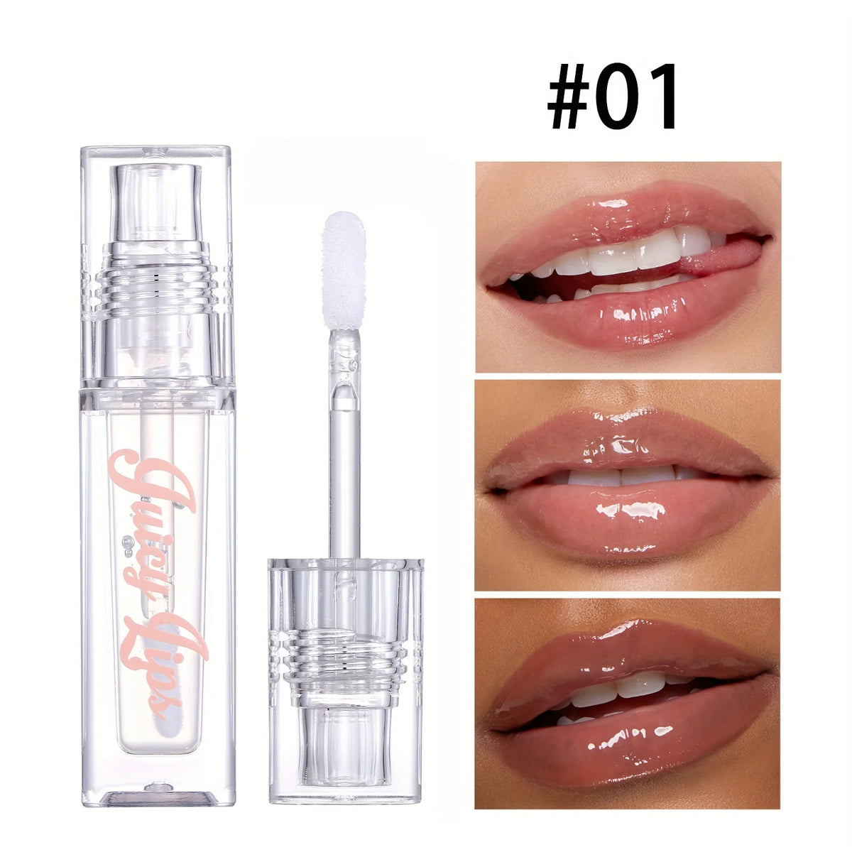 Hydrating Crystal Lip Oil - Plumping & Moisturizing Gloss with Tinted Shades for All Skin Types