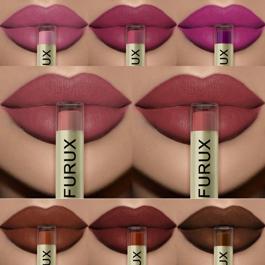 20 Colors Dark Brown Nude Liquid Lipsticks Waterproof Velvet Matte Lip Gloss Long Lasting Lip Glaze Beauty Red Lip Tint Makeup