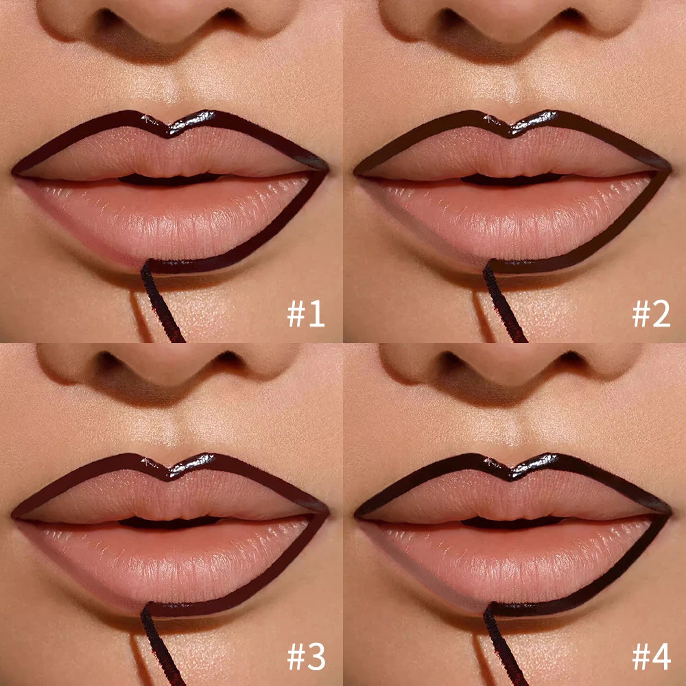 Lip Liner With Peel Off Lip Stain Tattoo Long Lasting Waterproof Transfer Proof Smudge Proof Matte Finish Lip Cosmetic Pencil