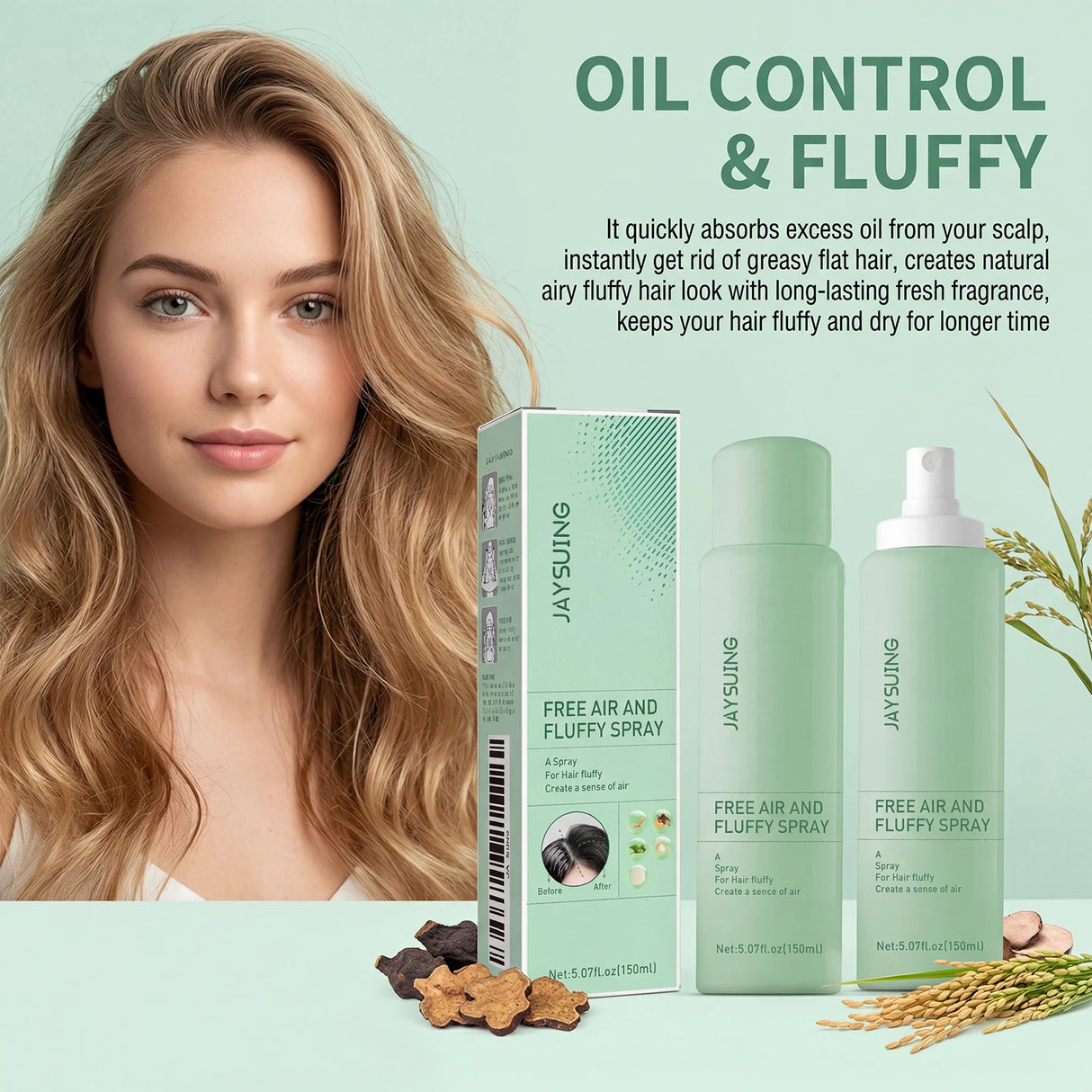 Volumizing Dry Shampoo Spray Oil Control Refreshing No Wash Instant Volume Lightweight Fluffy Root Lift Hair Mist All Hair Types