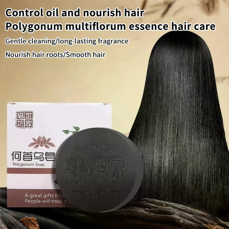 Hair Shampoo Soap Polygonum Multiflorum Black Soap Hair Care Nourishing Anti Dandruff Essential Oil Soap Moisturizing