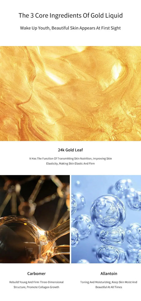 Soluble Face Lifting Threads Collagen Facial Essence Protein Peptide Gold Silk Wire Face Serum for Anti-Aging Firming Skin