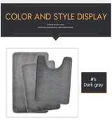 Three Piece Toilet, Bath Floor Mat, Shower Mat, Bath Absorbent Mat, Non Slip Carpet, Soft and Comfortable, Laundry Room.