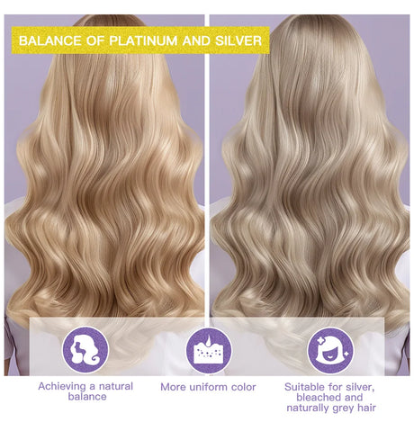 Purple Hair Dye Shampoo for Blonde to Cover Gray Non-irritating Hair Fading Yellow After Bleach Hair Shampoo Gray Hair Remedy