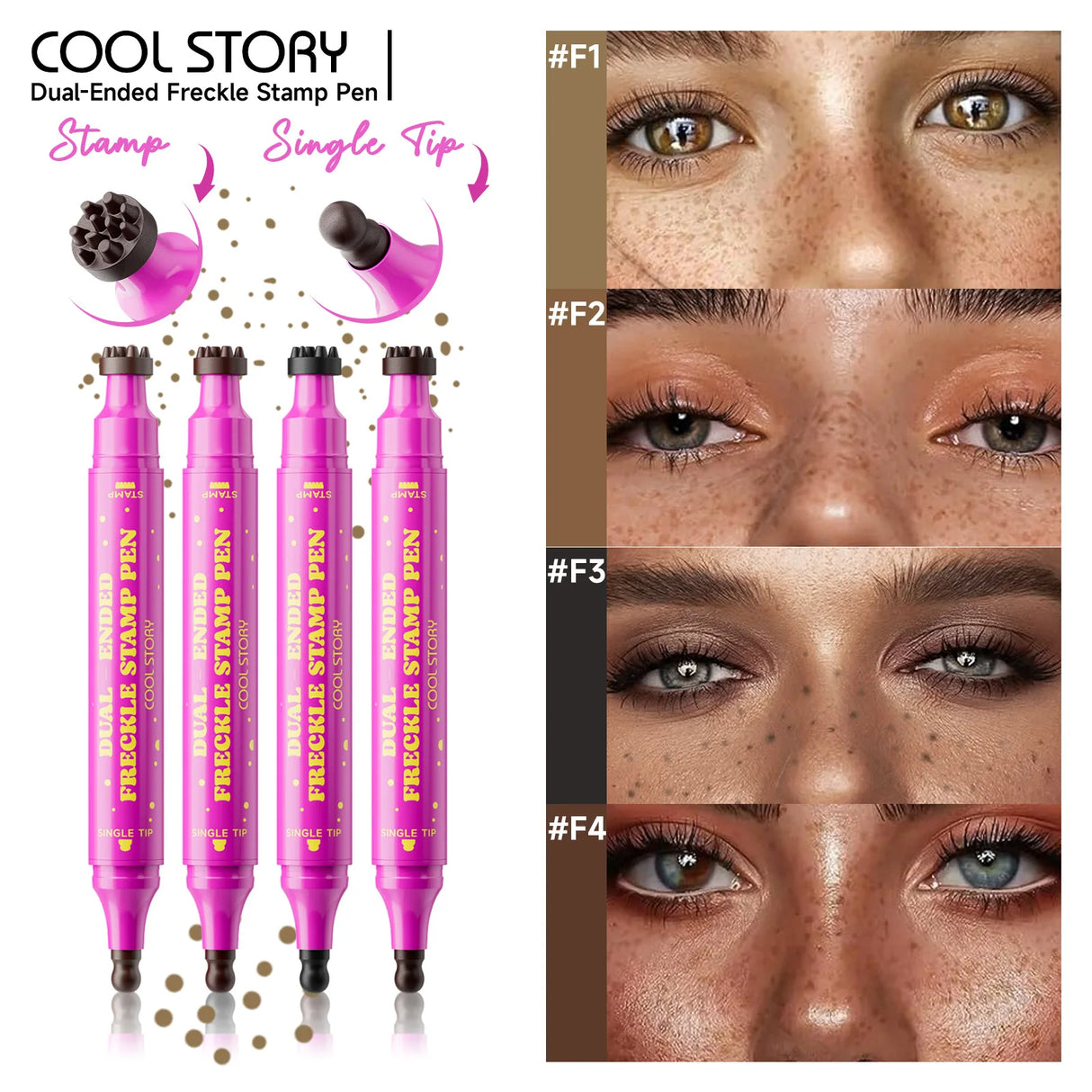 Double Eyeliner Freckles Pen All-in-One Natural Waterproof Lasting Seal Spot Pen Natural Simulation
