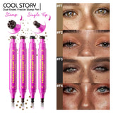 Double Eyeliner Freckles Pen All-in-One Natural Waterproof Lasting Seal Spot Pen Natural Simulation