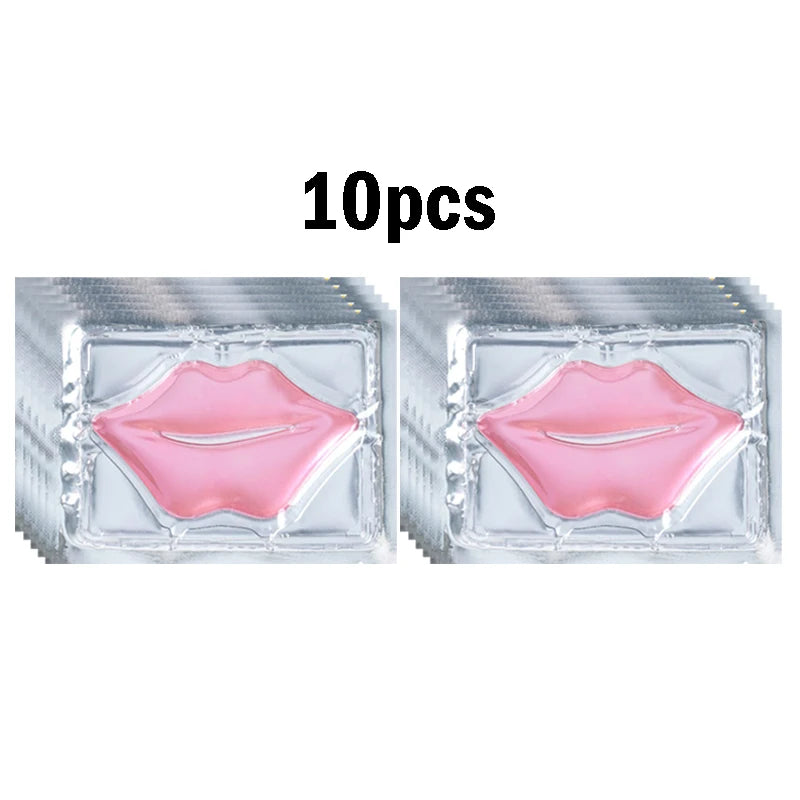 5/10/20/30pcs Pink Gold Crystal Collagen Lip Mask Plump Lips Moisturizing Nourishing Lip Patches Lips Plumper Skin Care Products