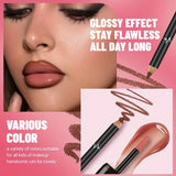 Gradient Lips Set, Lip Liner + Glass Lip Gloss, Mirror Shine Finish, Smooth Blend, Nude Shades, Long-Lasting