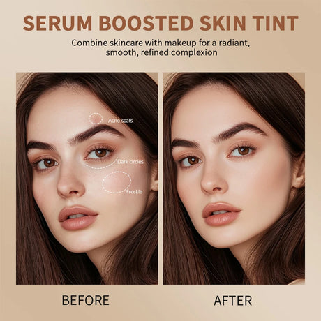 Skin Tint Foundation Stick Eraser Concealer Foundation Stick Serum Boosted Smooth Plumper Hight Coverage Travel Bronze Foundatio