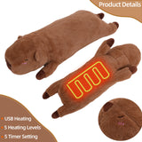 Electric Heating Pad for Period Cramps Menstruation Heatable Stuffed Animals Capybara Plush with a Hot Soft Belly for Wife Women