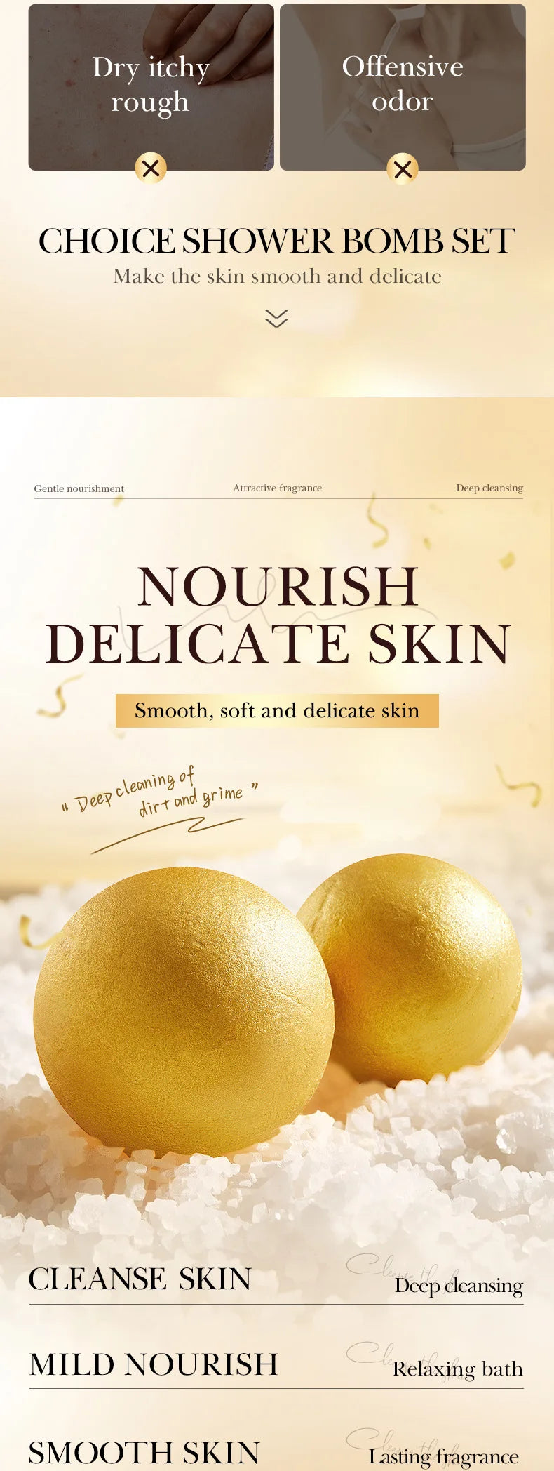 Gold Bath Salt Ball 100g (Sinking Ball) Deep Cleansing Body Bath Salt Ball for Relaxation And Skin Care