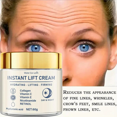 60g Instant Lift Face Cream Firming Skin Tightening Anti Wrinkle Collagen Hyaluronic Acid Hydrating Nourishing Facial Moisturize