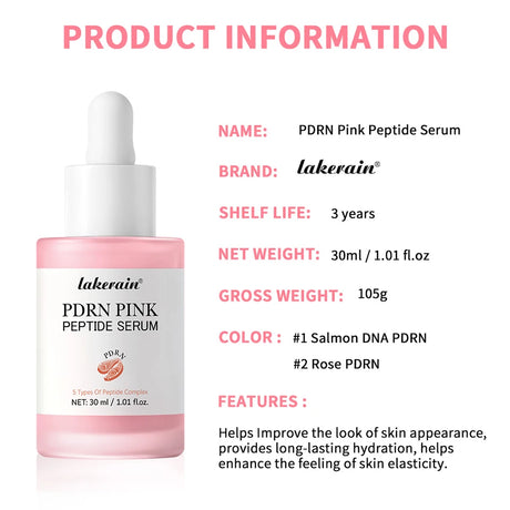Salmon DNA PDRN Pink Peptide Serum Pink Glow Serum Remove Skin Darkness Hydrating Moisturizing Firming Korean Skincare