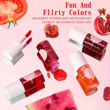 4 Color Fruity Lip Tint Water Gloss Tint, Moisturizing Waterproof Liquid Lipstick, Non-Stick, High Pigment, Long-Lasting Colors
