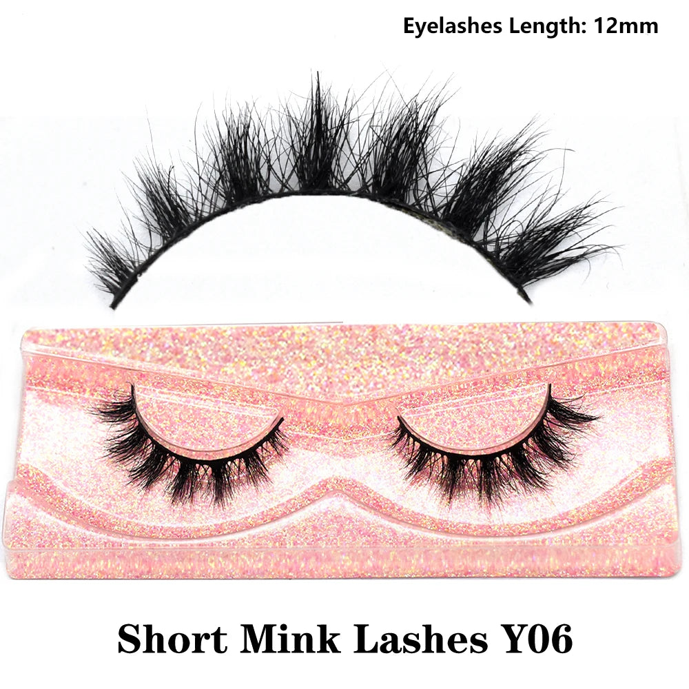 Half Lashes Mink Eyelashes Fluffy Soft False Eyelashes Wispy Cross Mink Eye Lashes Natural Short Mink Eyelash Extension Makeup