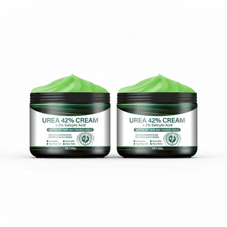 Urea 42% Foot Cream with Salicylic Acid - Intensive Cracked Heel Repair, Tea Tree & Aloe, Fast Absorption, Winter Therapy