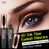 Black 4D Fiber Mascara Thick Lengthening Volumizing Waterproof Sweatproof Long Lasting Eyelash Extension Eye Makeup Cosmetics