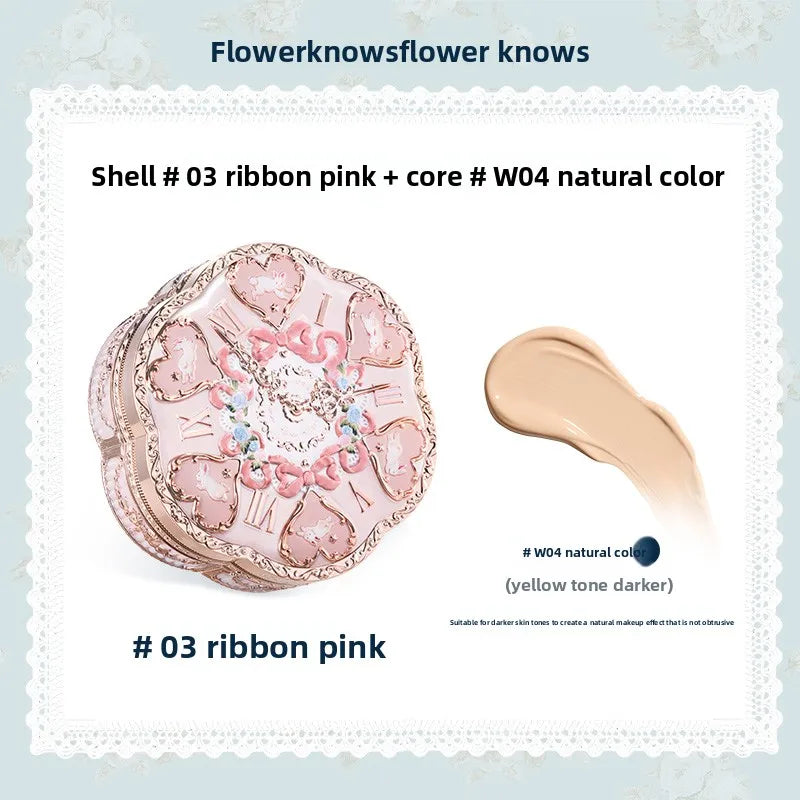 Flower Knows Makeup Base Garden Air Cushion Foundation CC Cream Skin Friendly Concealer Makeup Moisturizing Natural Coverage