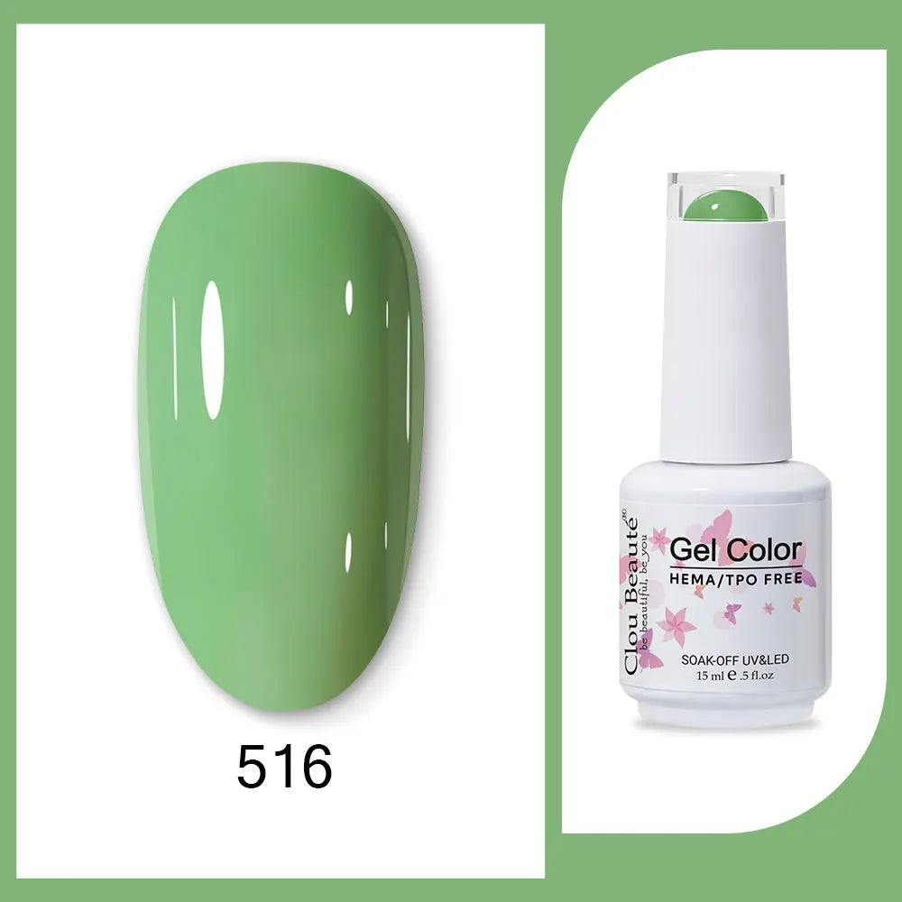 Clou Beaute Gel Color Hema TPO Free 15ml Gel Nail Varnish Soak Off UV Gel Polish Nail Art Manicure Lacquer Nail Art Jelly Gel
