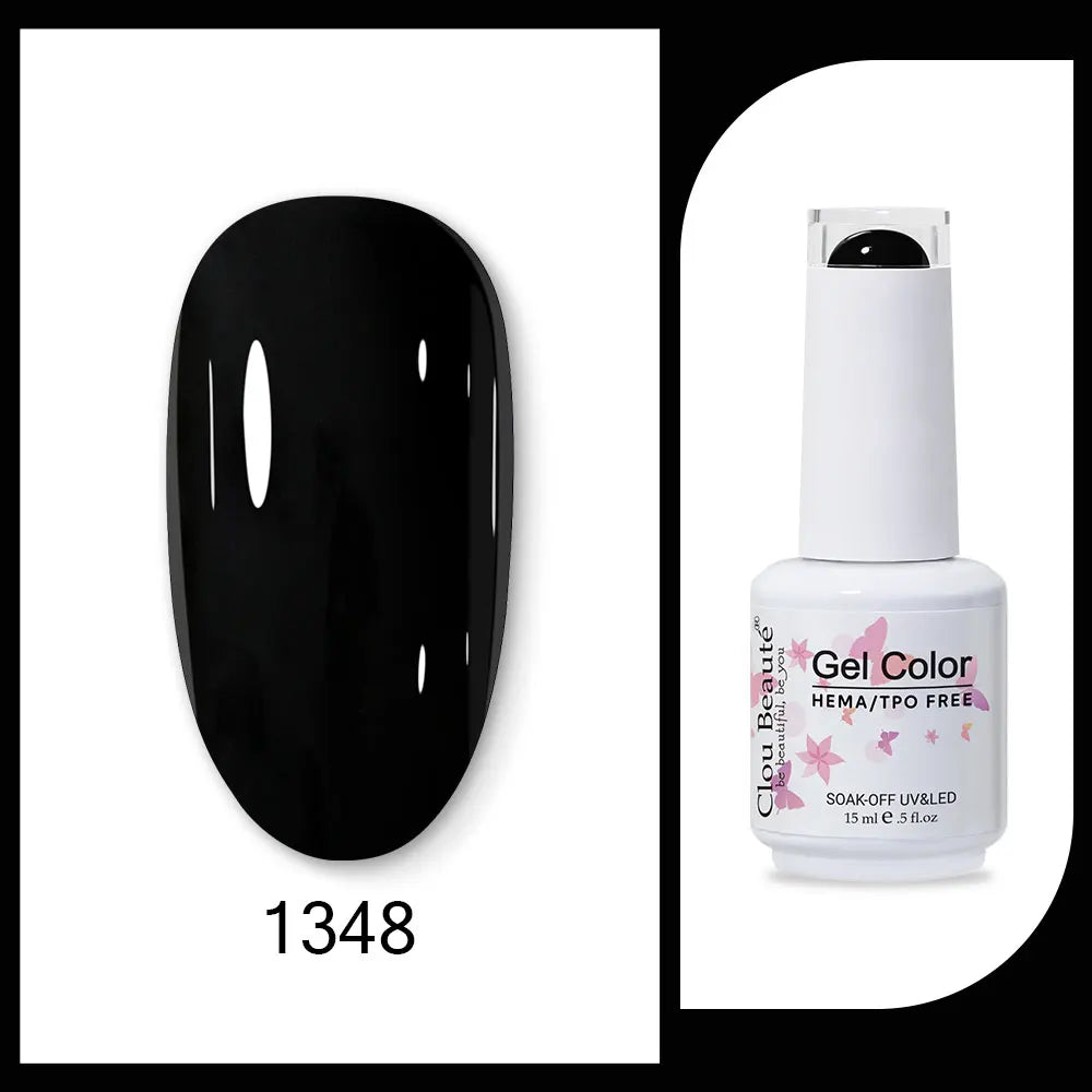 Clou Beaute Gel Color Hema TPO Free 15ml Gel Nail Varnish Soak Off UV Gel Polish Nail Art Manicure Lacquer Nail Art Jelly Gel