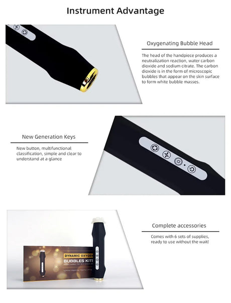 New Design - Portable CO2 Oxygen Bubble Pen Rechargeable Exfoliate Device Handheld Facial Clean Machine SPA Beauty Capsules