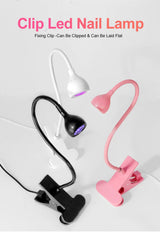 Nail LED UV Lamp for Drying Gel Nails Polish Clip-On Flexible Desk Mini Portable USB Nail Lamp UV Light Dryer for Manicure Salon