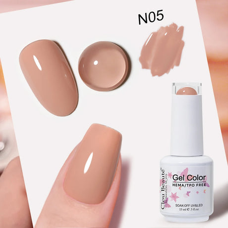 Clou Beaute Grey Color Nail Gel Polish Full Coverage Nail Polish Dark Red Gel Lacquer Varnish Vernis Semi Permanent Nail Art