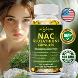 Premium NAC + Glutathione Complex Detox & Antioxidant Boost with Vitamin C | Liver Support, Immune System Health Supplement