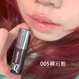 HYNTOOR Goth Lip Gloss Mirror Moist Nude Grey Black Silvery Fine Flash Low Saturation Lip Glaze Lasting Halloween Lip Makeup