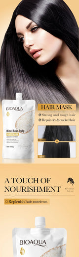 Rice Magical Keratin Hair Mask 5 Seconds Repair Damaged Frizzy Hairs Soft Smooth Shiny Moisturizing Nourish Hair Root Care