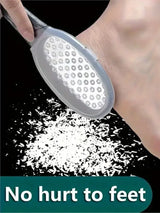 Stainless Steel Foot File - Anti-Splash Ergonomic File with Coarse/Fine Grit, Durable for Home Pedicure & Holiday Gift